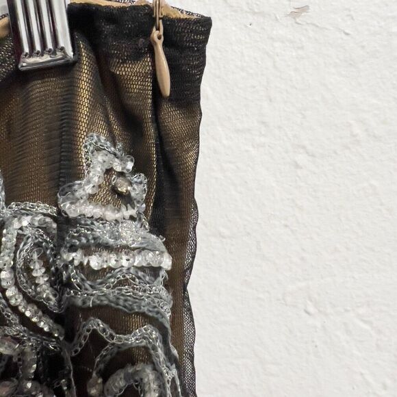 Vintage NWT Sweet Miss Me Skirt Medium Mesh Beaded Sequins Black Y2K Festival - Picture 5 of 6